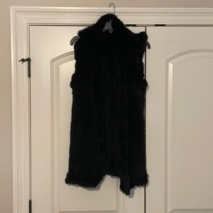 Love Token 100% Rabbit Fur Long Vest. New without tags. Black size M